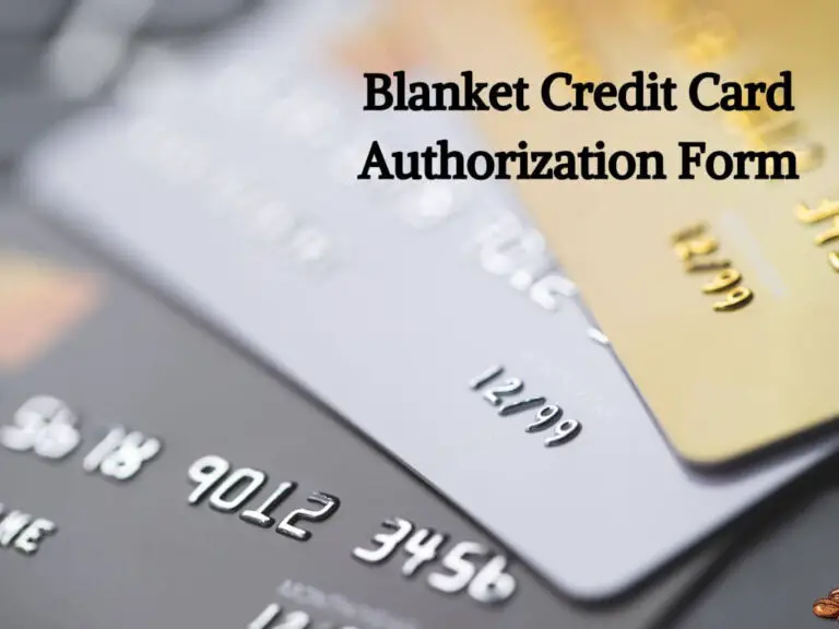 Blanket Credit Card Authorization Form